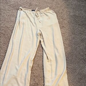 Women's Cream Wide Leg Pants